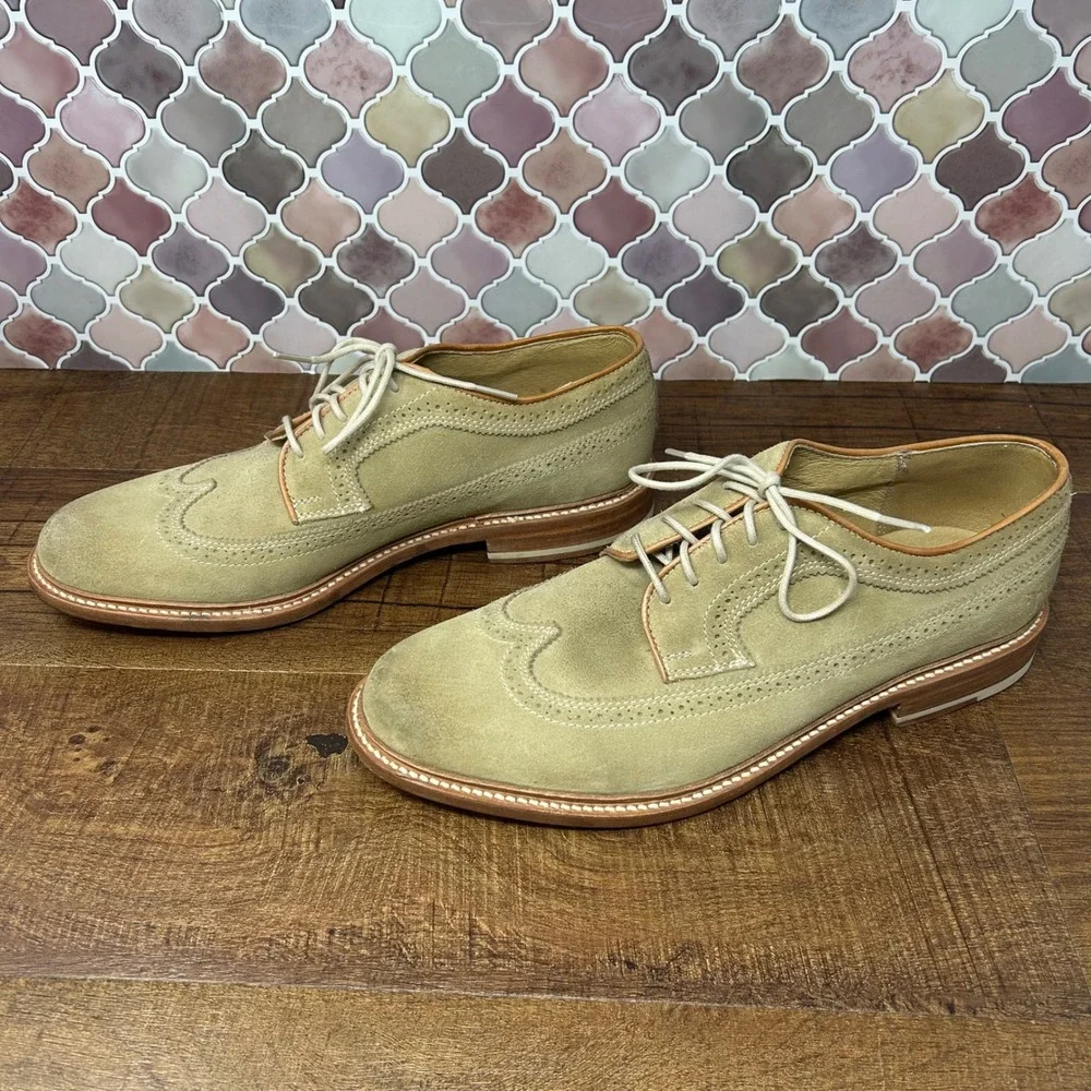 The Frye Company, John A Frye Men's Beige Suede Wingtip‎ Size 11D